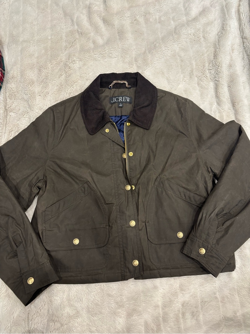 J.Crew Olive Green Bomber Jacket 100% cotton